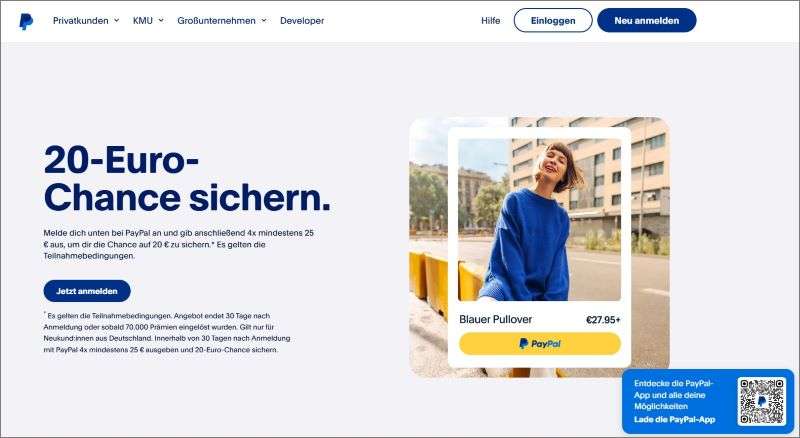 PayPal Startseite