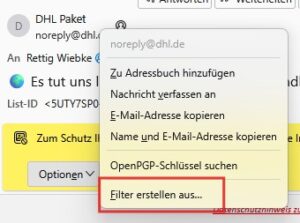 Filter erstellen aus