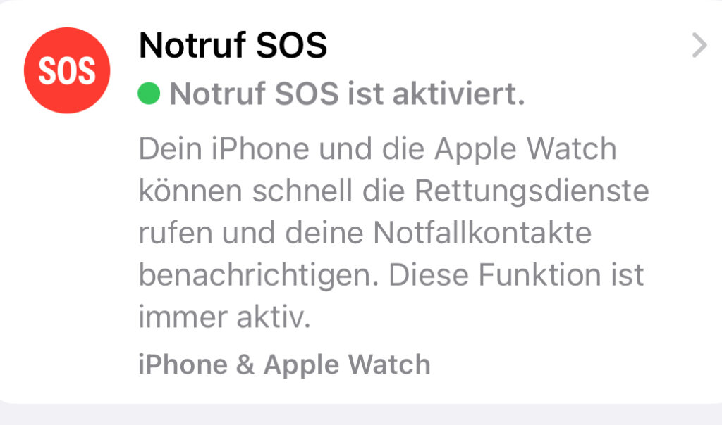 Notruf aktivieren