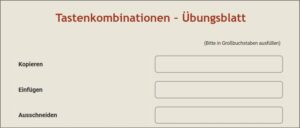 Tastenkombinationen Übungsblatt 1