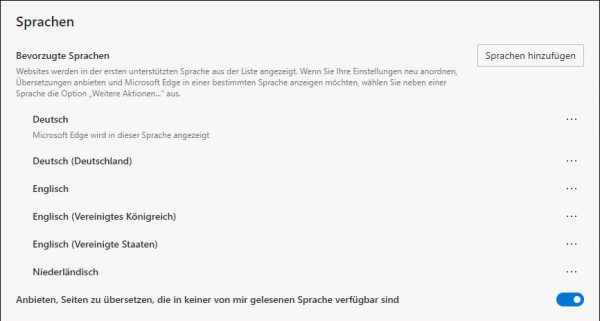ÜbersetzerEdge02 Edge Sprachen
